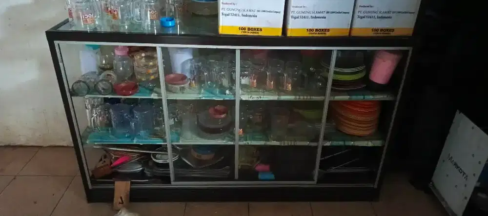 jual Kaca Lemari Etalase Gasan Bajualan / Warung Rumah Makan