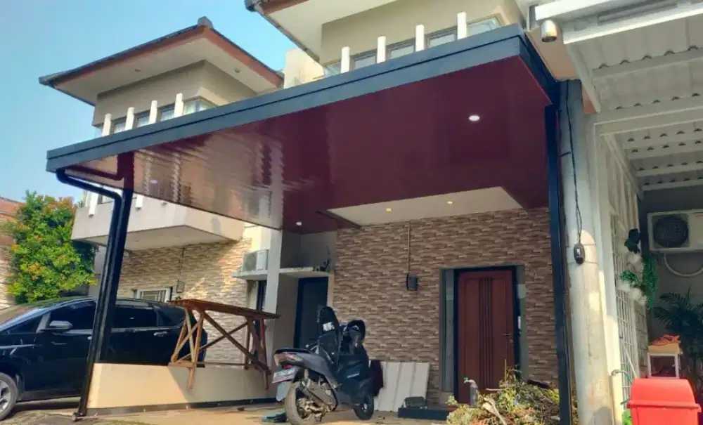 Pasang kanopi, atap bajaringan, plafon pvc