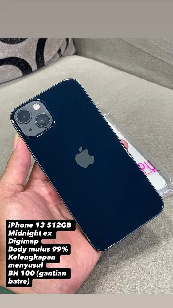 iphone 13 512GB Midnight ex Digimap mulus 99%