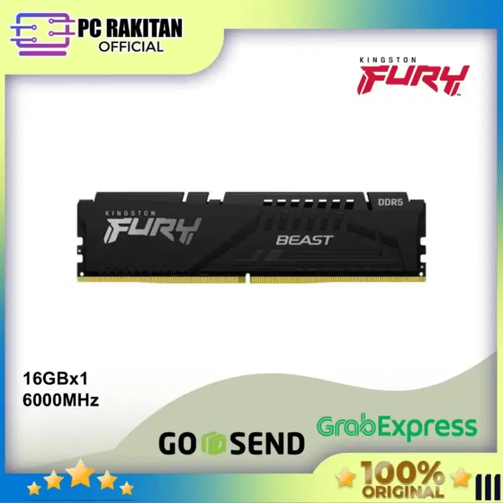 RAM KINGSTON FURY BEAST BLACK DDR5 16GB (SINGLE SERIES) 6000Mhz CL36