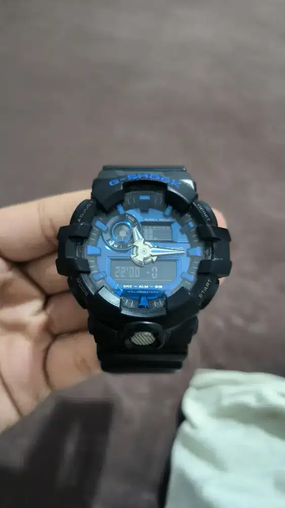 Casio GShock GA 710 Black Blue Original Mulus Like New Fullset