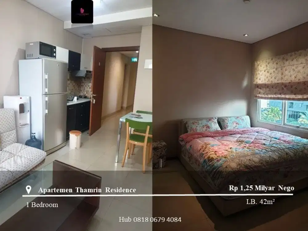 Dijual Apartement Thamrin Residence Low Floor 1BR Fully Furnished