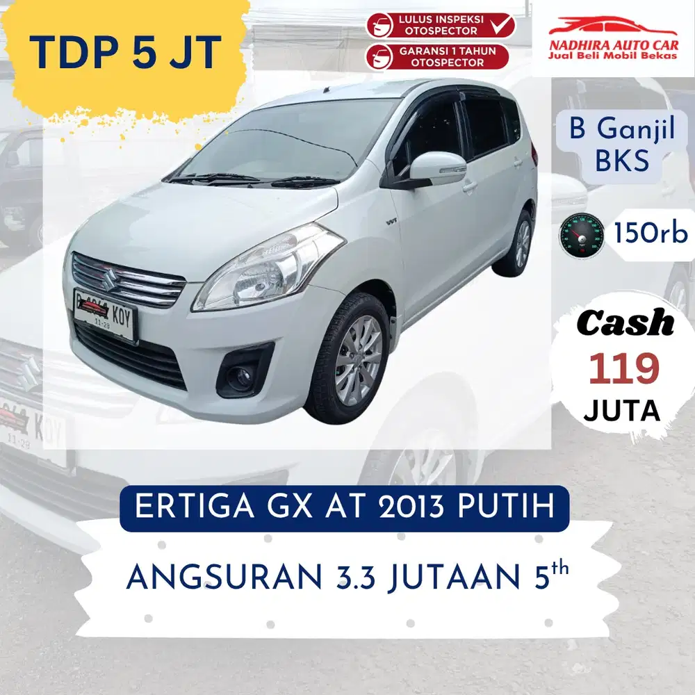 DP Hanya 5 Juta Ertiga GX AT 2013 Putih