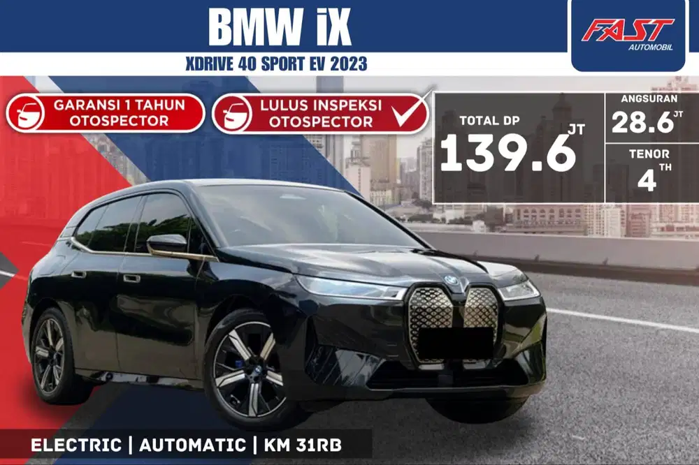 BMW iX XDRIVE 40 SPORT EV NIK 2023 BLACK ON BROWN