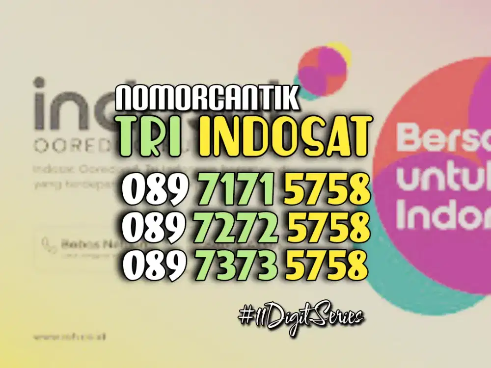 (bisa COD) Nomor CANTIK kartu TRI INDOSAT HOKI MAJU MAPAN 5758 #02