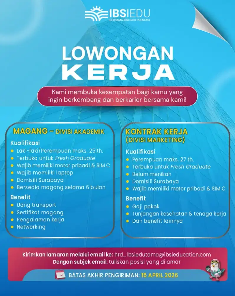 Lowongan Kerja Admin Pendidikan