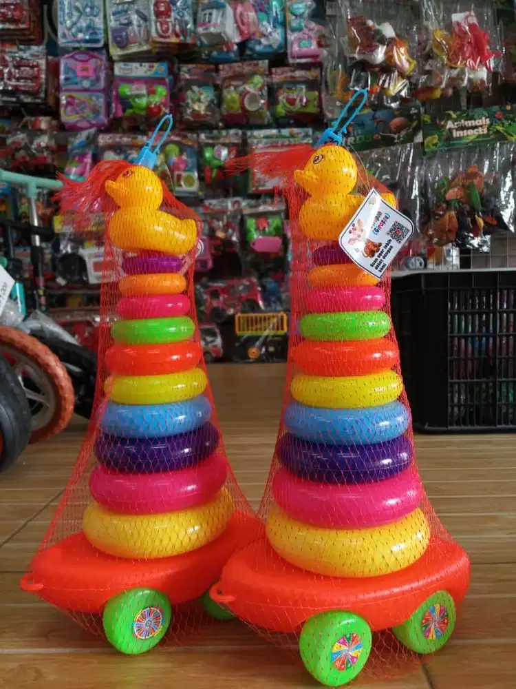 mainan anakk donat susunn roda