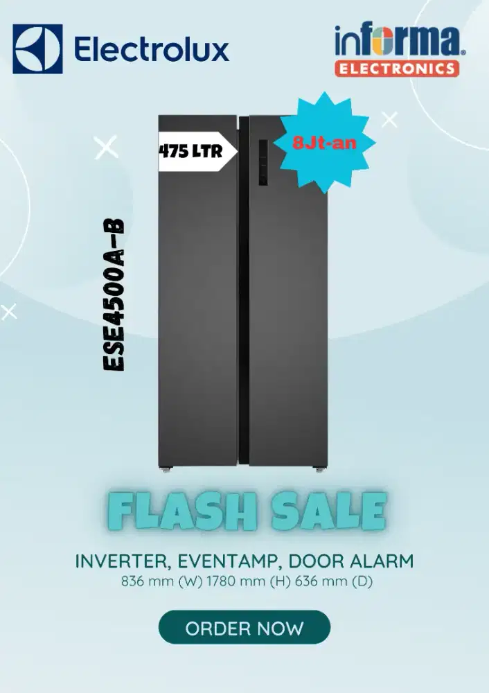 Kulkas side by side UltimateTaste 700 475L - Besi hitam