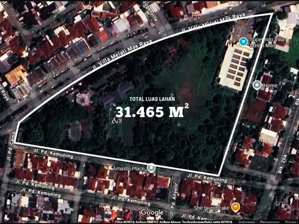 Dijual Tanah Komerssil di Jalan Raya Villa Melati Mas Tangerang