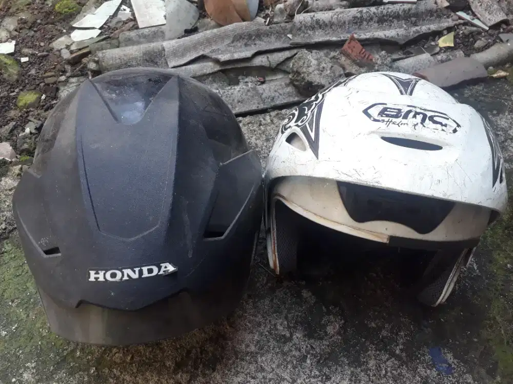 Helm honda dan helm bekas tanpa kaca