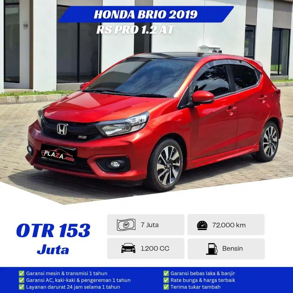 Honda Brio 2019
RS 1.2 Automatic