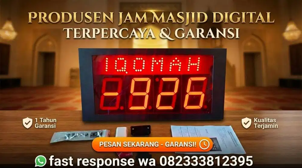 Jam Digital Masjid Iqomah Otomatis Murah Bergaransi