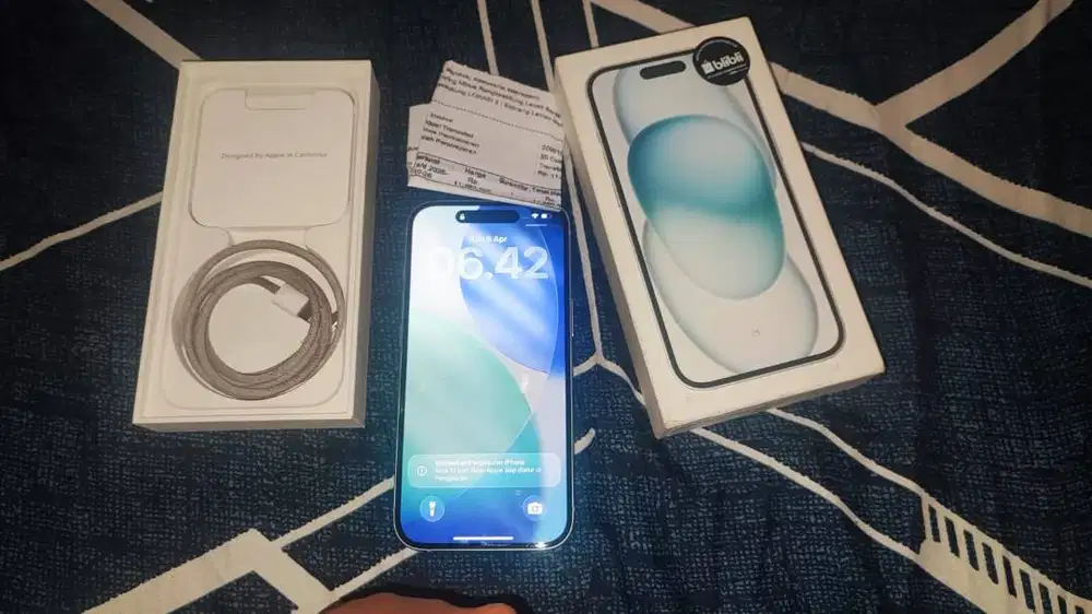 iphone 15 ibox 128gb blue garansi resmi invoice pembelian ada