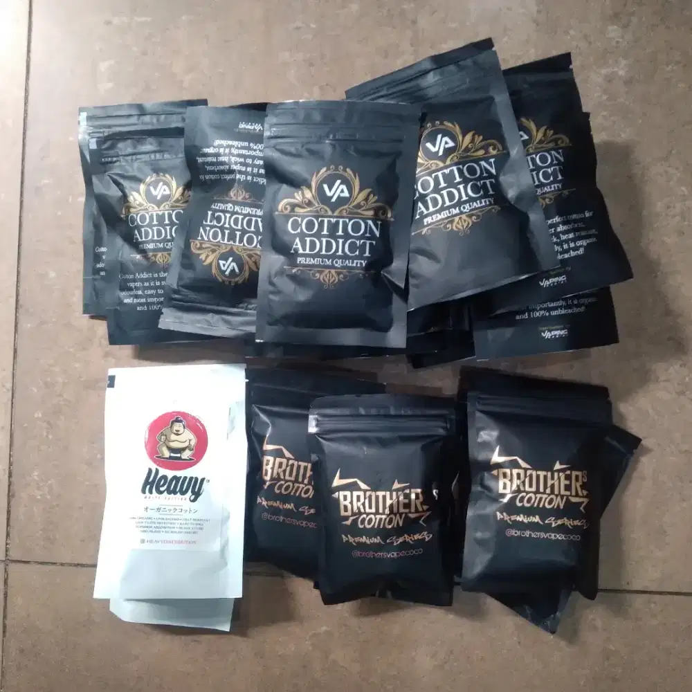 borongan cotton addict 15 pcs, brother cotton 5 pcs, heavy cotton 3pcs