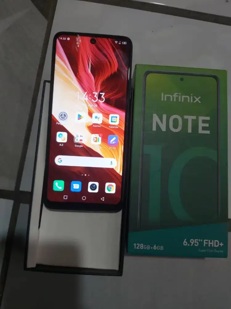 Infinix note 10 ram 6/128 fulset minus pinjer off