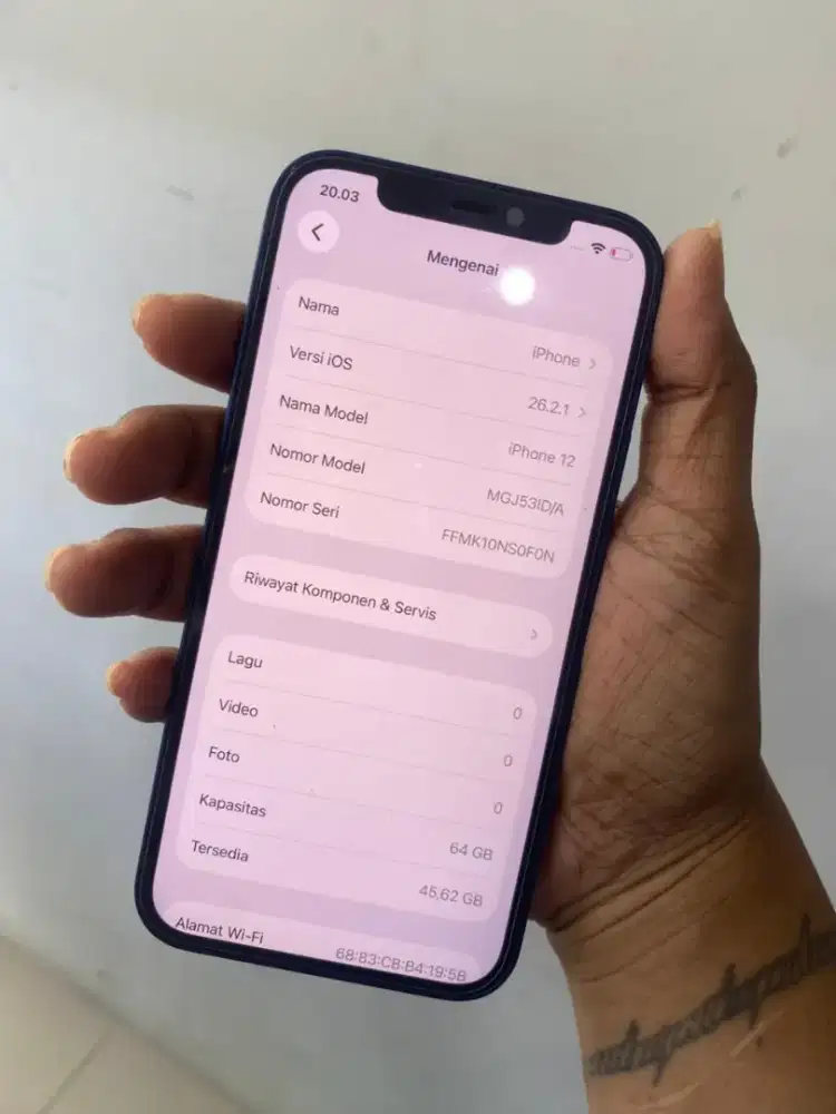 Iphone 12 64gb ibox
Unit dan charger
Hb 78%orian