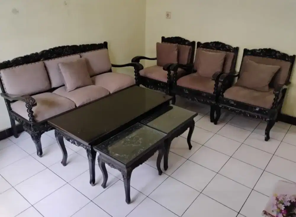1 set kursi tamu jati asli Jepara