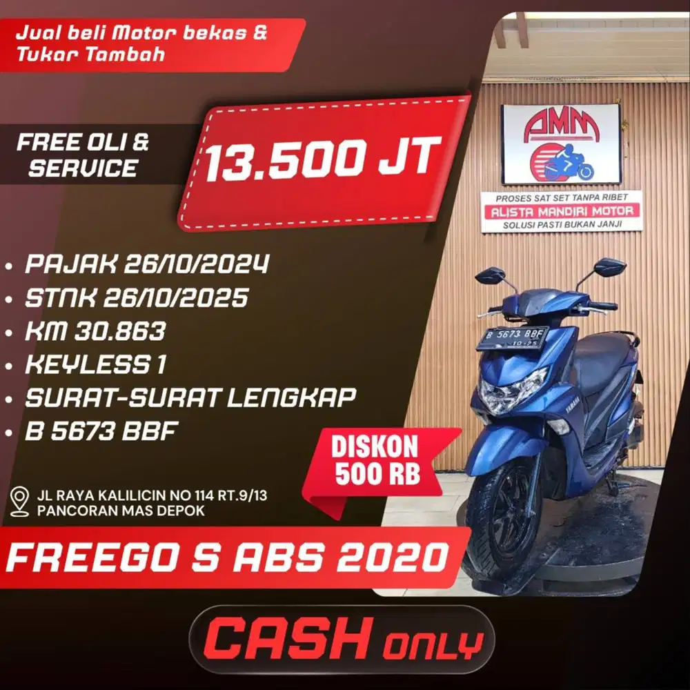 FREEGO S ABS 2020 KM LOW CASH ONLY SPAYLATER ALLOBANK CC TOKPED ALISTA