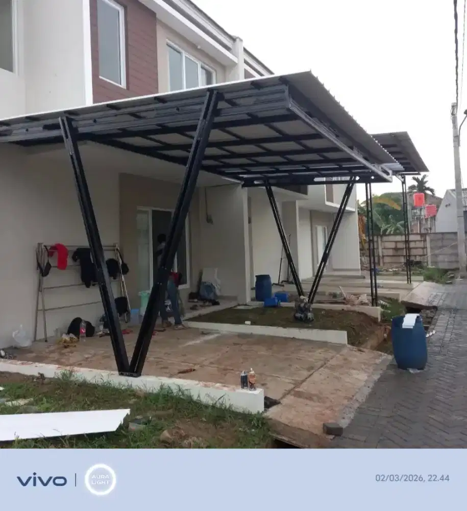 Kanopi baja ringan dan garasi