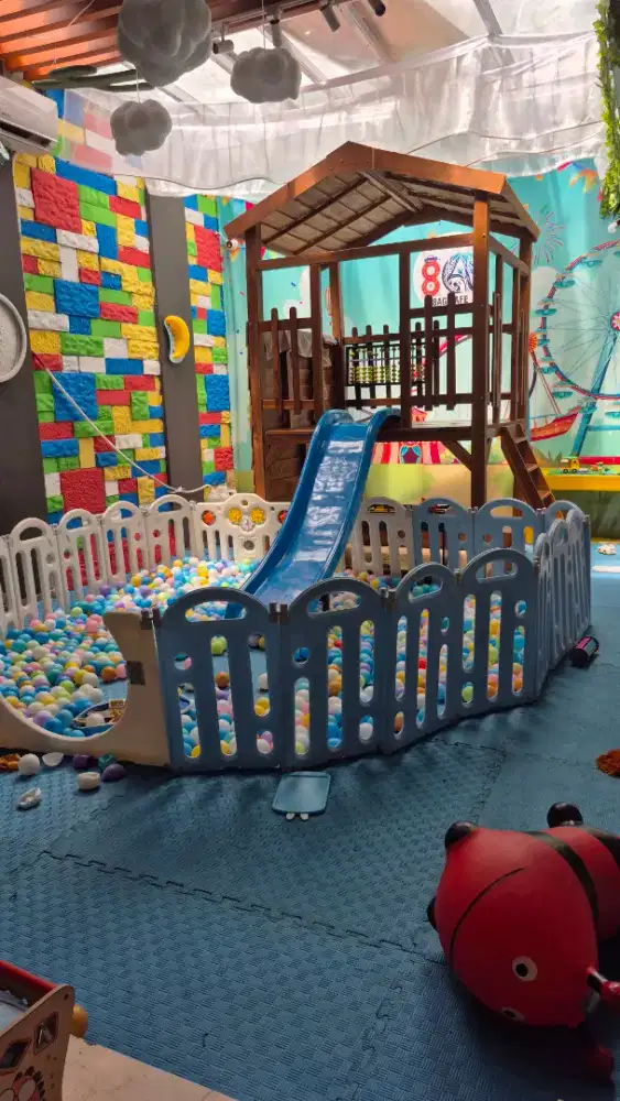 Mainan playground wooden kayu Jati rumah kayu prosotan brakiasi