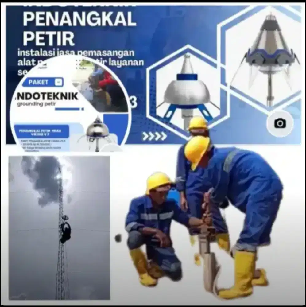 Teknisi ahli jasa pasang penangkal petir Pondok Gede Pondok Melati
