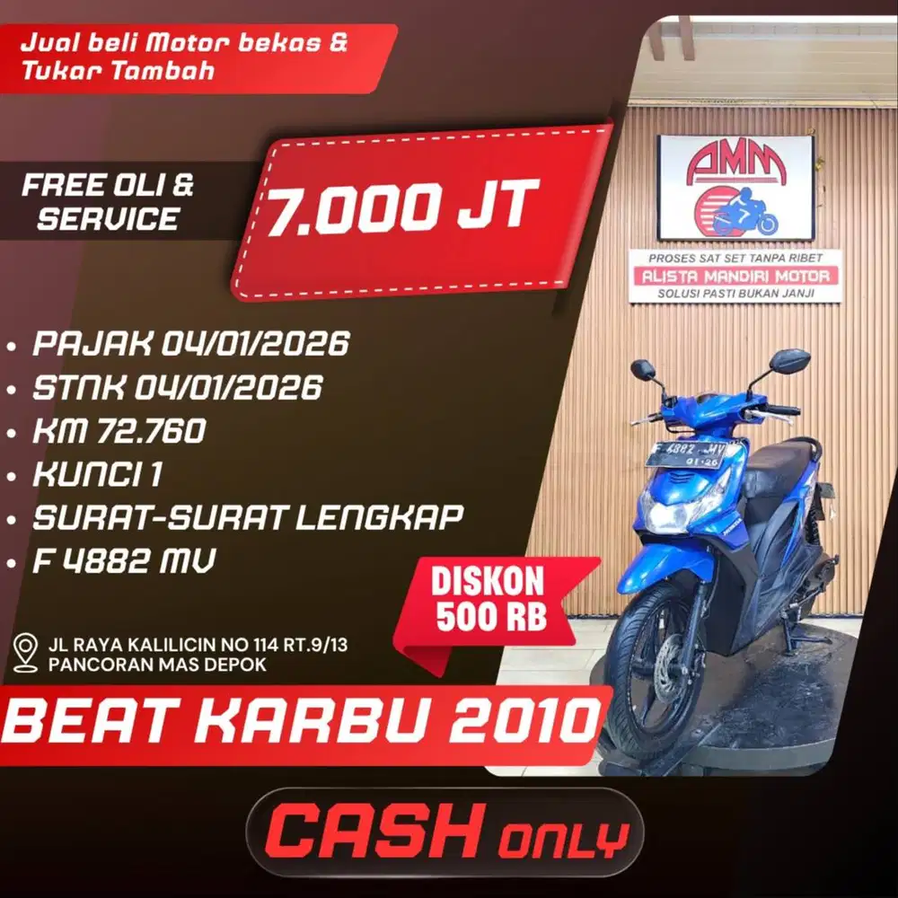 BEAT KARBU 2010 PAJAK HIDUP CASH OLNLY SPAYLATER TOKOPEDIA CC ALISTA