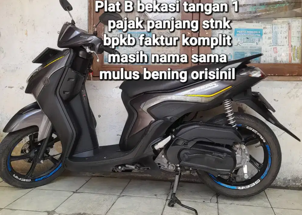 Yamaha gear LED 2021 blue core 125 cw asli abu2 Plat Bekasi kota