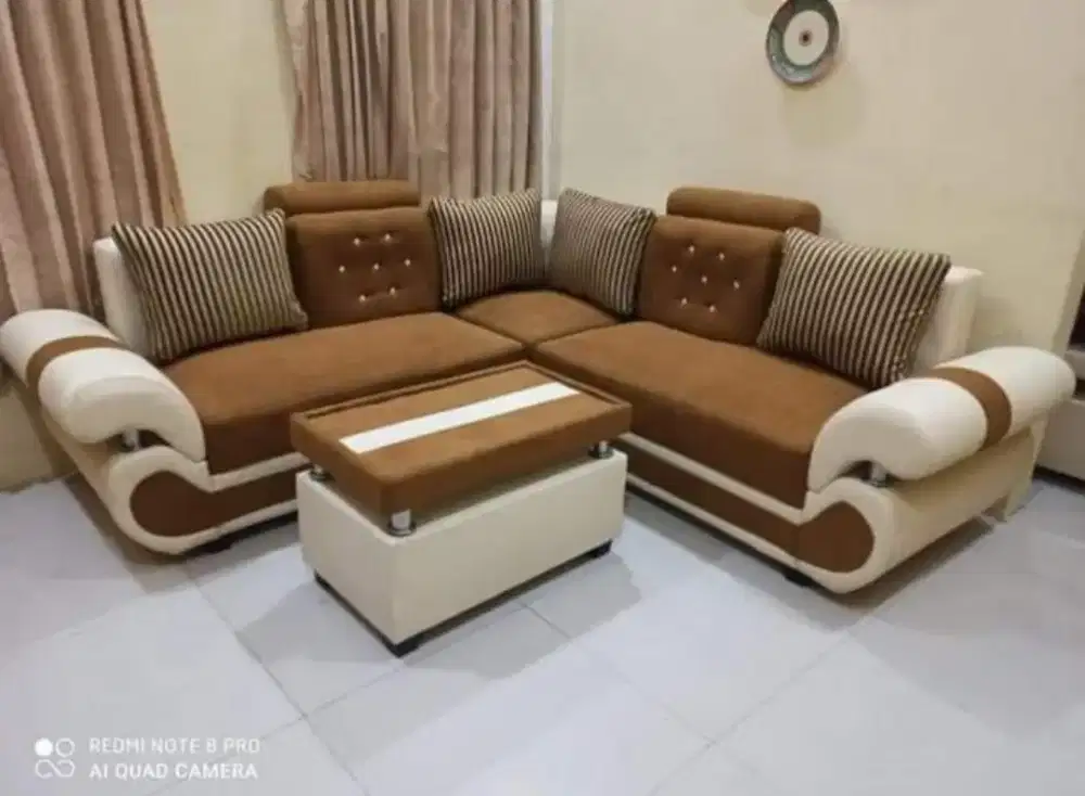 Sofa sudut premium quality 220 x 200 free meja