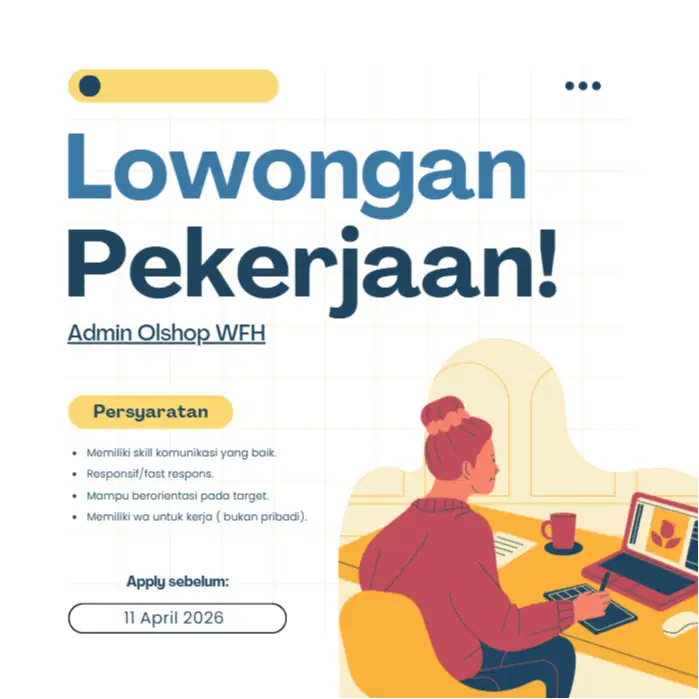 Admin Online Shop Work From Home