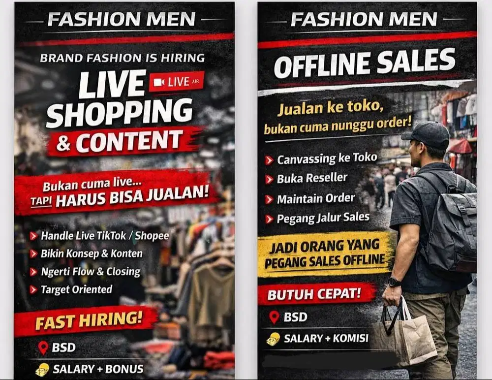 Dicari Cepat, Live Host & Sales Offline