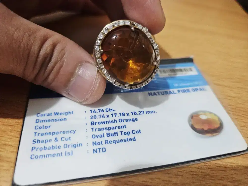 Fire Opal juara kontes koleksi pribadi size jumbo langka iket perak