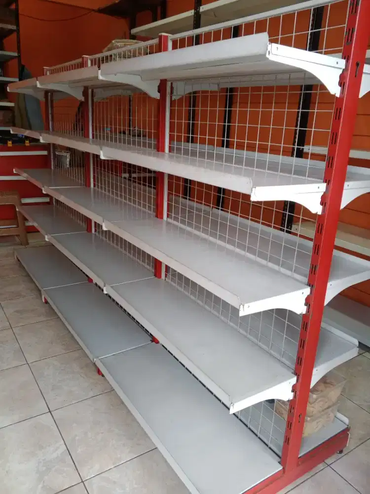 Dijual Rak Besi Siku, Rak Gondola, Meja kasir minimarket