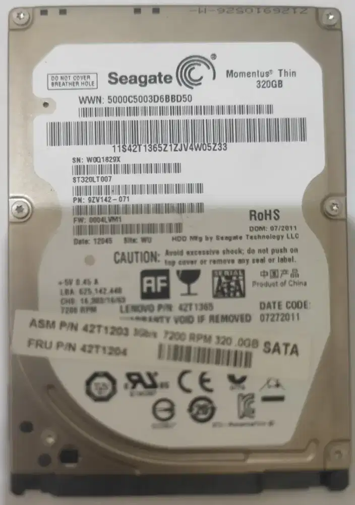 Hardisk laptop Seagate 320 gb