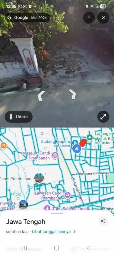 Dijual sebidang tanah lokaso strategis 2 menit dari candi Prambanan