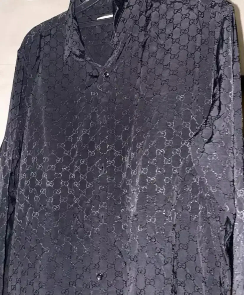 kemeja gucci gg monogram timbul