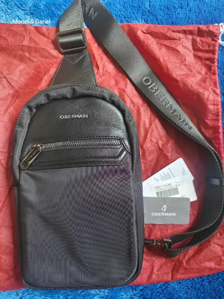 Obermain Thomas Chest Bag Tas Selempang Waistbag Sling Bag Black