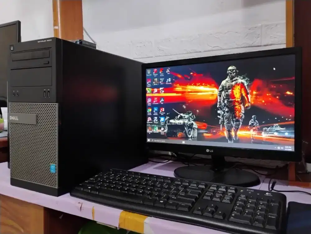 Pc gaming roblox dell / intel core + ram 8gb + monitor 19inch fullset