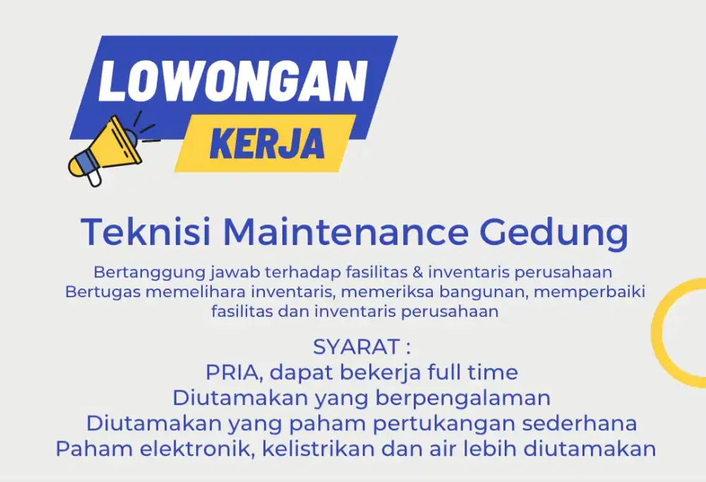 Dibutuhkan maintenance / teknisi untuk spa di kota medan