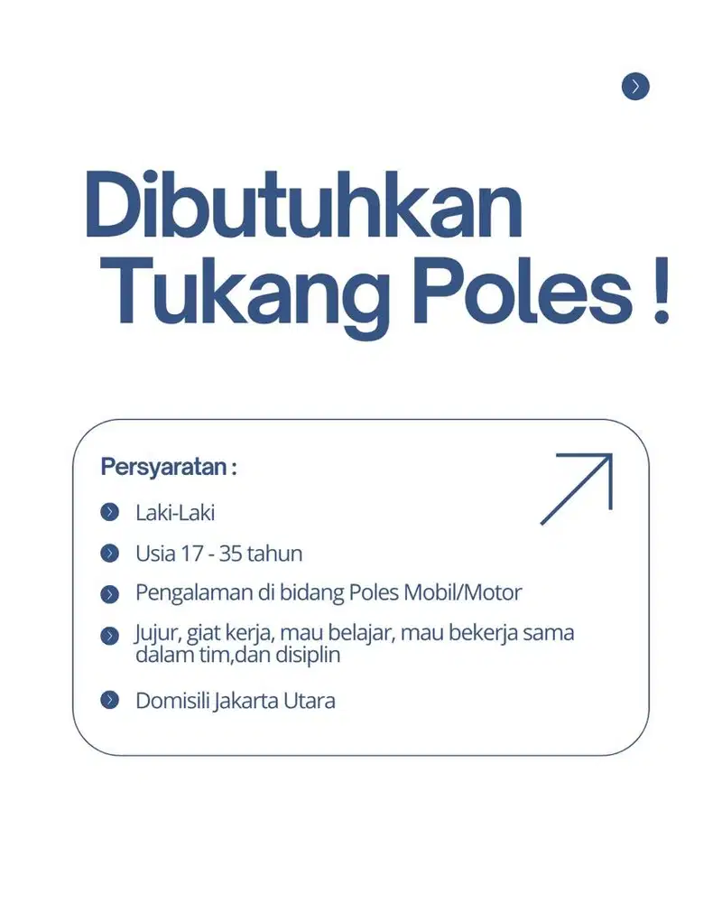 DIBUTUHKAN TUKANG POLES BERPENGALAMAN