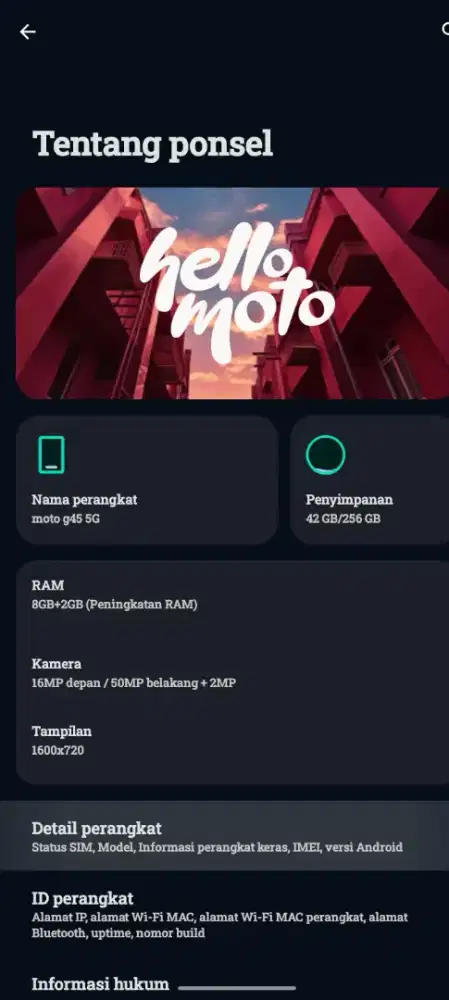 Bantu teman jual hp Motorola G45 5G ram 8/256