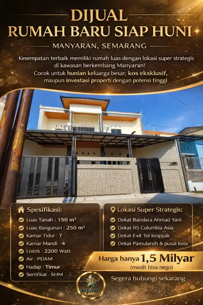 RUMAH BARU DI MANYARAN SEMARANG SIAP HUNI KONDISI BARU