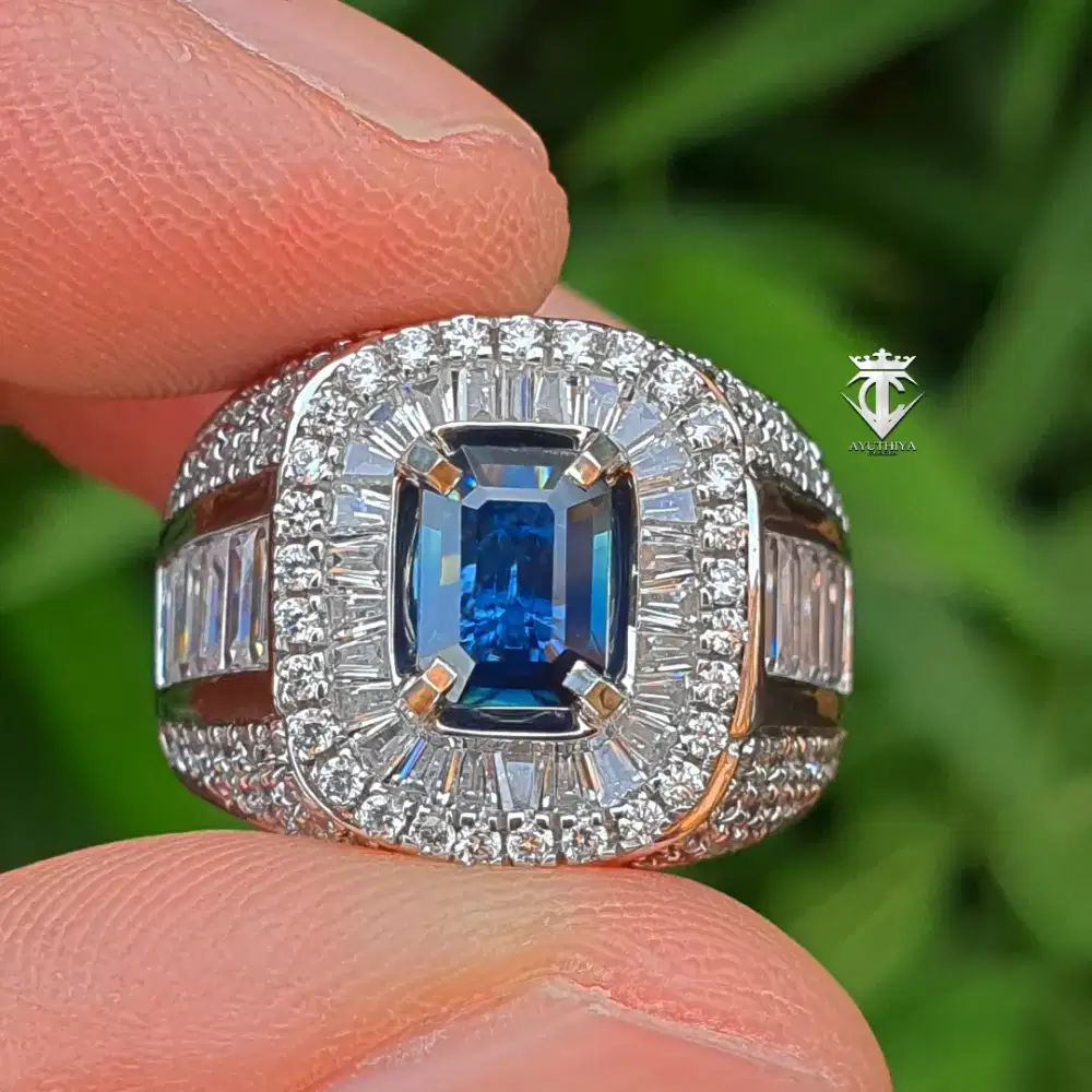 Batu Permata Natural Fine Quality Fancy Sapphire 0.95 Ct MRI Certified