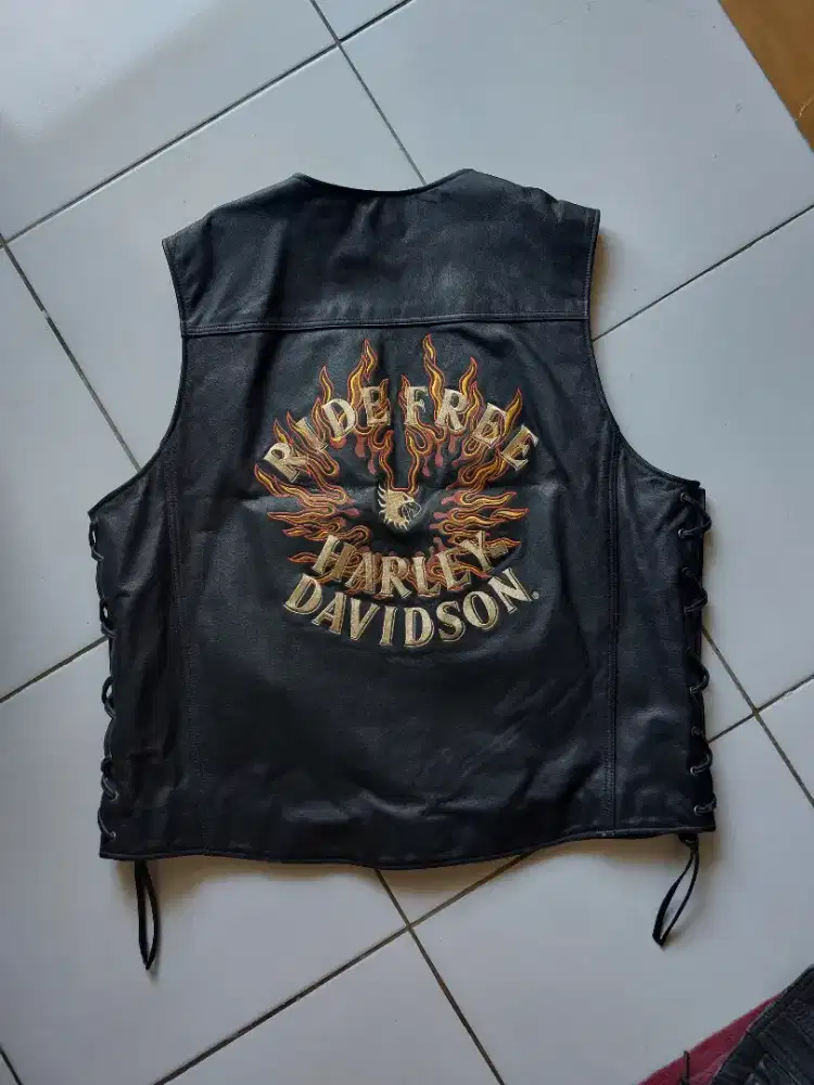 HARLEY DAVIDSON LEATHER VEST ROMPI KULIT BIKER