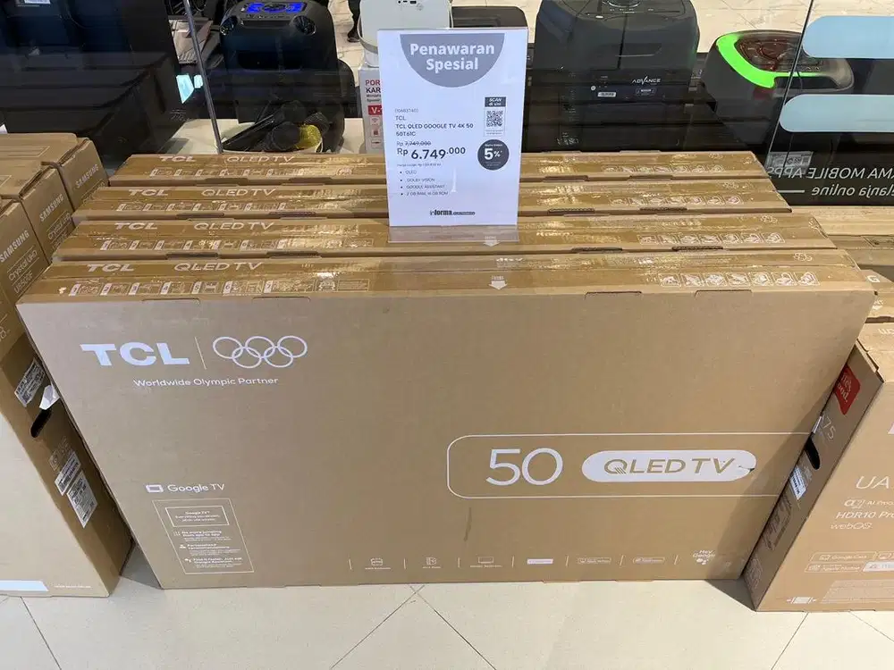 TV TCL QLED GOOGLE TV 4K 50 INCH