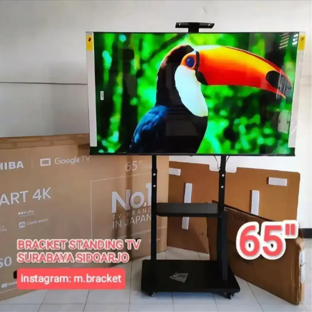 1 SET TIANG TV RODA BRACKET STANDING