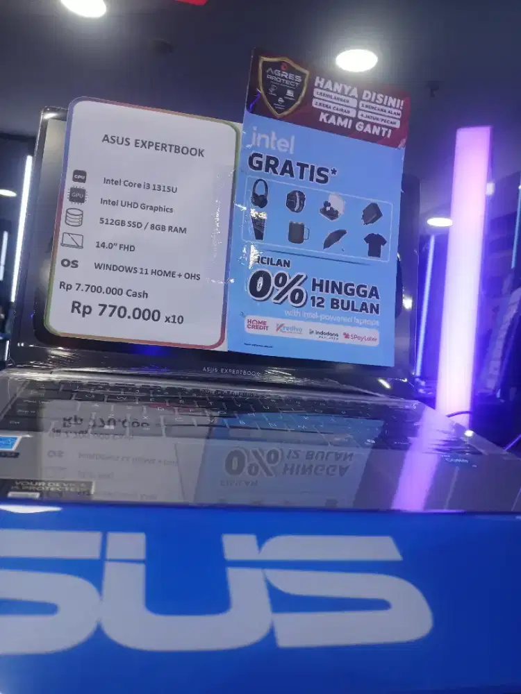 Promo cicilan laptop Asus Expertbook bunga 0% free2x cicilan