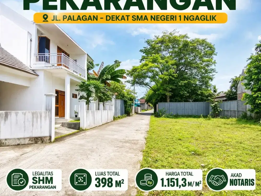 Tanah Pekarangan Jl. Palagan km 11, Lingkungan Perumahan & Pemukiman, udara sejuk asri lingkungan Nasionalis