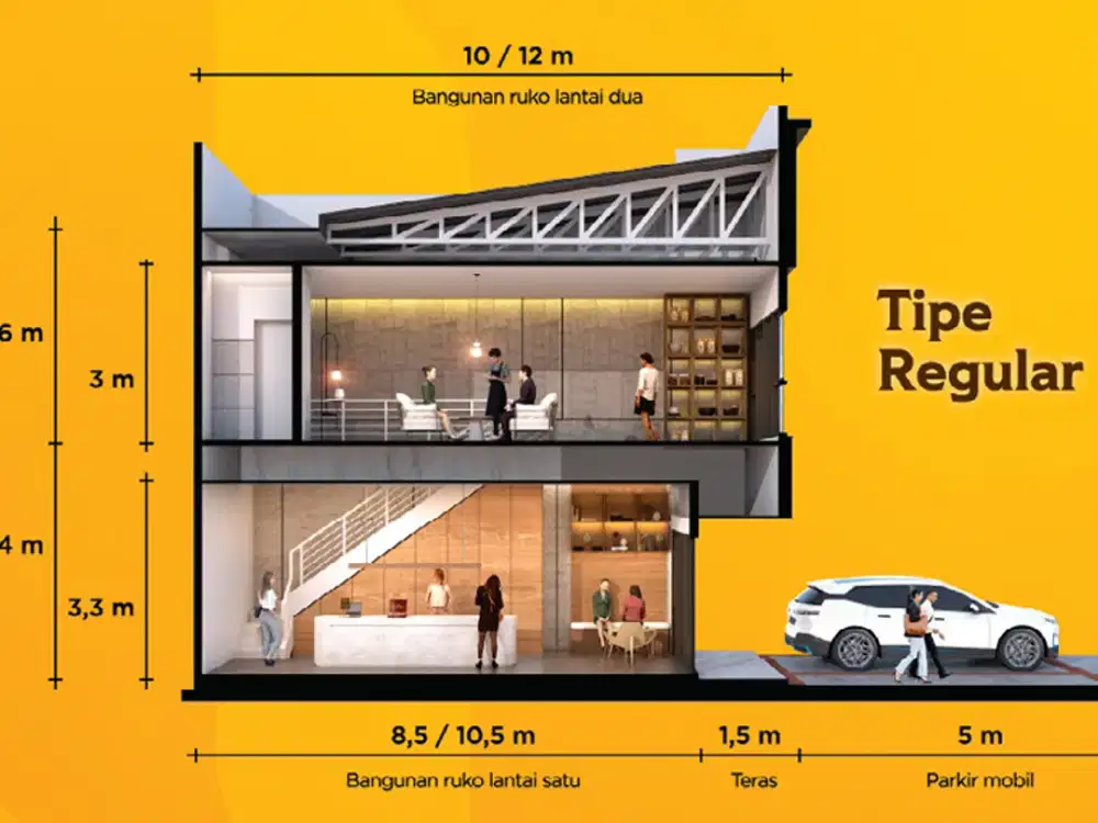 RUKO MODERN LEBAR 4,5 FASAD MODERN HARGA TERBAIK!