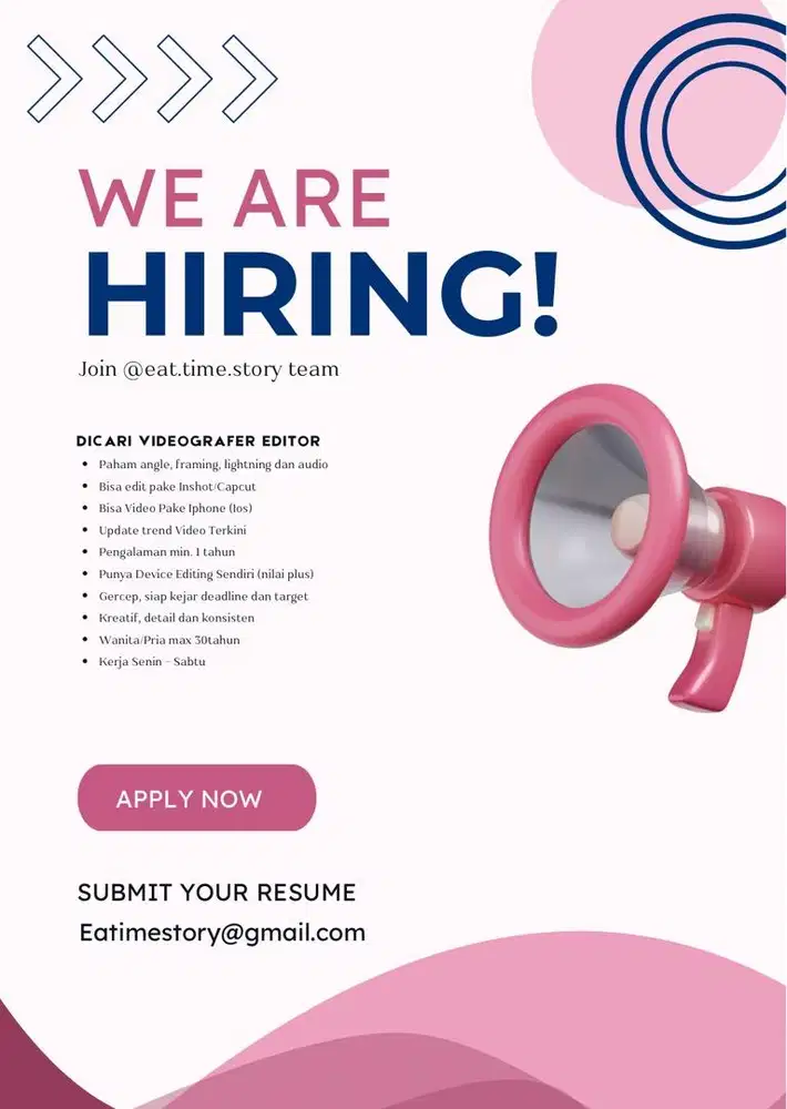 Dicari Videografer Editor