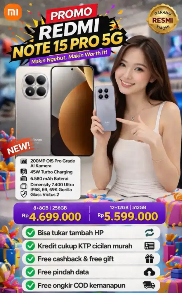 Promo Redmi Note 15 Pro 5G- ORI New Segel - Cashback 250k